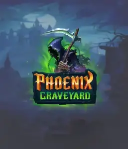 ELK Studios' Phoenix Graveyard game screen, showcasing the mystical graveyard and the legendary phoenix rising from the ashes. The visual highlights the slot's unique expanding reel feature, coupled with its beautifully crafted symbols and supernatural theme. The design reflects the game's theme of rebirth and immortality, making it enticing for those drawn to mythology.