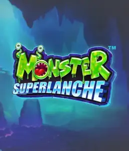 Dive into the spooky depths with Monster Superlanche slot by Pragmatic Play, showcasing a vivid and charming monster logo against a shadowy cave background. This image conveys the thrilling experience of a monster-themed game, great for fans of monster slots, providing a unique play experience. 